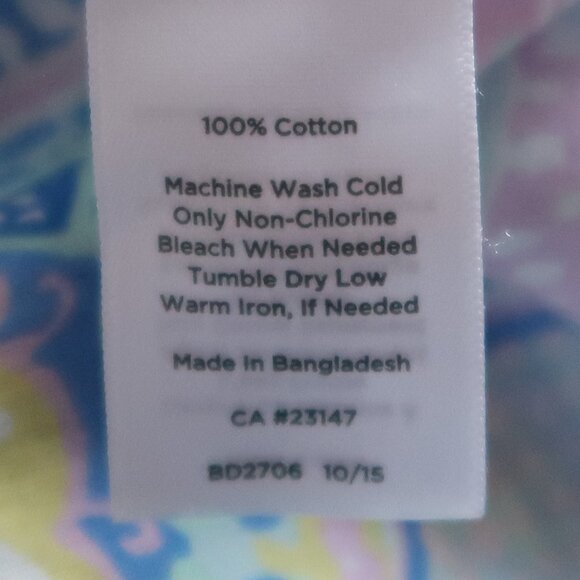 Talbots Blue Print Cotton Peasant Boho Blouse Top Floral Top Plus Size 2X Summer - Picture 8 of 9